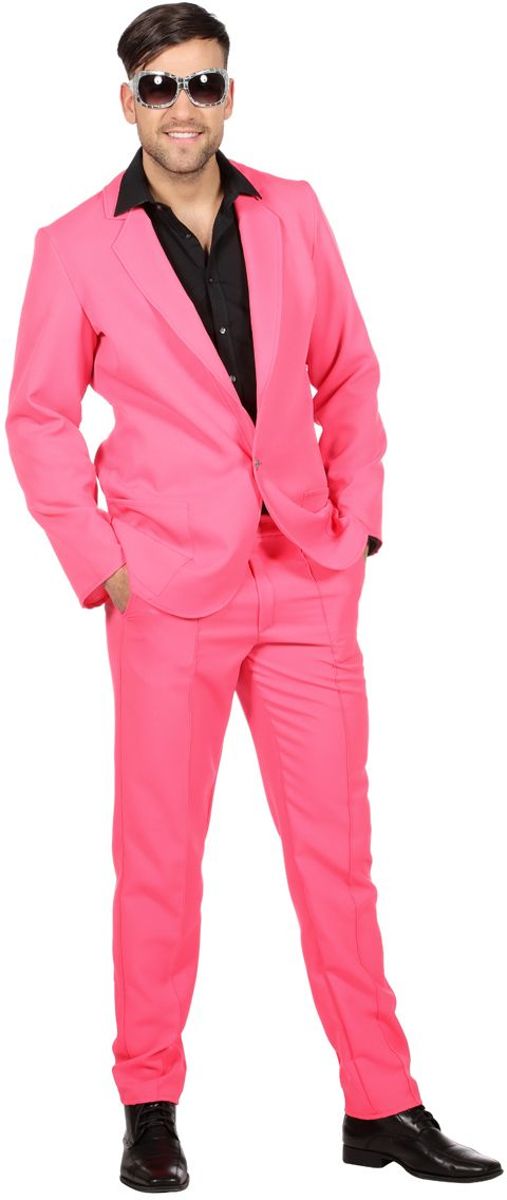 Grappig & Fout Kostuum | Vrolijk Op En Top Roze Stap | Man | Maat 50 | Carnaval kostuum | Verkleedkleding